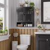 Badezimmerschrank Wandmontage Bambus Über Toilette Medizinschrank 2 Türen Bild 2