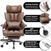 Ergonomischer Bürostuhl 200 kg PU Leder Chefsessel Fußstütze Lendenwirbelstütze Bild 5