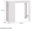 Bartisch 120x50 cm Weiß Esstisch Hochtisch Holztisch Küche Tresentisch Stehtisch mit Stauraum Tisch Holz Bild 3
