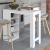 Bartisch 120x50 cm Weiß Esstisch Hochtisch Holztisch Küche Tresentisch Stehtisch mit Stauraum Tisch Holz Bild 2