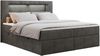 Boxspringbett - Polsterbett mit LED Kopfteil - GOLD-5 - 120x200cm - Dunkelgrau Velours - H4 Bild 3