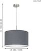 Eglo 31573 Pendellampe PASTERI nickel-matt, Textil grau E27 max. 1X60W H:110cm Ø38cm dimmbar Bild 4