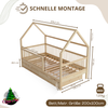 Crazy Pine 'Crazy Folly+' Hausbett mit hohem Rausfallschutz, Holz natur, 100x200 cm, mit Schublade Bild 2