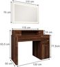 Schminktisch Neria Eiche rustikal 120 cm mit LED-Spiegel Vicco Bild 3