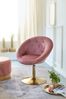 Kadima Design Chesterfield-Loungesessel "Adda": 360° Drehfunktion, Samtbezug, Trompetenfuß, 67x80-100x62 cm. Rosa, 67 x 62 x 100 cm Bild 3