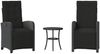 vidaXL 3-tlg. Bistro-Set mit Kissen Schwarz Poly Rattan 365201 Bild 2