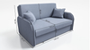 Wohnero 24 Goldi 3 Premium Schlafsofa 144x95 cm mit Schlaffunktion & Bettkasten – 133x195 cm Liegefläche, 2-Sitzer Design Sofa Dunkelgrau Bild 5