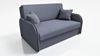 Wohnero 24 Goldi 3 Premium Schlafsofa 144x95 cm mit Schlaffunktion & Bettkasten – 133x195 cm Liegefläche, 2-Sitzer Design Sofa Dunkelgrau Bild 2