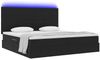 vidaXL LED-Speicherbett mit Matratze Schwarz 200 x 200 cm Samt 3372629 Bild 3