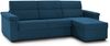 Dmora Schlafsofa mit Halbinsel Ganzaria, Wandelbares Ecksofa für das Wohnzimmer, gepolstert, abnehmbar, 100 % Made in Italy-Qualität, 285x160 h100 cm, Blau Bild 2