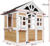 Merax Garten Kinderspielhaus, Spielhaus Kinder Outdoor, Baumhaus Kinder Outdoor,Kinder-Holzhaus mit Türen und Fenstern, Massivholz-Kinderspielhaus für Außen, wetterfestes Außen-Spielhaus, 113 x 100 x 132 cm Bild 4