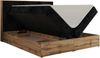 Doppelbett, Boxspringbett mit Bettkästen, Multipocket-Matratze und Topper, Set mit Kopfteil, Eiche Wotan Holzrahmen - WOOD CLASSIC - 140 x 200 cm - Schwarz Cord - H4 Bild 5