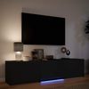 vidaXL Fernsehschrank mit LED Schwarz 165 x 34 x 40 cm Holzwerkstoff 3418717 Bild 4