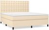 vidaXL Boxspringbett mit Matratze Creme 180x200 cm Stoff, Härtegrad: H2 [3142118] Bild 2