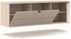 Lomadox Garderoben-Set PALADE-36, (Spar-Set, 4-St, Spiegel Hakenpaneel Schuhschränke), in Eiche mit grau, Rillenoptik, LED-Beleuchtung Bild 4