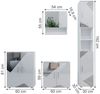 Badmöbel-Set Irma Weiß Hochglanz mit Einsätzen 4 Teile, mit Hochschrank und Kommode Vicco Bild 3