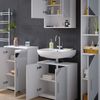 Badmöbel-Set Irma Weiß Hochglanz mit Einsätzen 4 Teile, mit Hochschrank und Kommode Vicco Bild 5