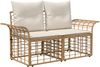 vidaXL Outdoor-Sofagarnitur 12 pcs Natürlich und Cremweiß Polyester 3437656 Bild 3