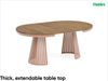 MEBLINI Esstisch Rund Ausziehbar aus Metall - 120-196x76 cm - CONEY - Lefkas Eiche/Kupferfarbe - Loft - Esszimmertisch Modern - Küchentisch - Ausziehtisch - Round Dining Table Bild 2