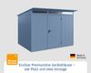Hörmann Ecostar Metall-Gerätehaus Trend mit Pultdach Typ 3, 238x303 cm , taubenblau, 7,2 m²,1-flüglige Tür Bild 2