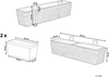 Blumentopf sandbeige rechteckig 80 x 20 x 18 cm KAWALA Bild 2