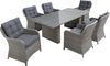 KONIFERA Garten-Essgruppe »Menorca«, (Set, 19-tlg, 6x Sessel, 1x Tisch 200x100x75 cm, inkl. Auflagen, Alu, Polyrattan), Polyrattan, Aluminium, Tischplatte aus 5mm starkem Sicherheitsglas Bild 3