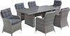KONIFERA Garten-Essgruppe »Menorca«, (Set, 19-tlg, 6x Sessel, 1x Tisch 200x100x75 cm, inkl. Auflagen, Alu, Polyrattan), Polyrattan, Aluminium, Tischplatte aus 5mm starkem Sicherheitsglas Bild 2