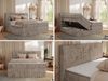 Boxspringbett, Doppelbett mit zwei Bettkästen und Multipocket-Matratze, Cord Bett - TILIANO KING - 140 x 200 cm - Hellbraun Cord - H3 Bild 2