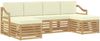 vidaXL Outdoor-Sofagarnitur 6 pcs Weiß und Creme 245 x 122,5 x 73 cm 3392290 Bild 2