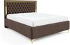 MEBLINI Polsterbett 160x200 mit Lattenrost und Matratze – ARONA GOLD – Braun Samt – Doppelbett mit Bettkasten - Stauraumbett - Kopfteil Bett mit Stauraum Bild 2