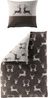 Bierbaum Biber Bettwäsche 135x200 Hirsch Karo Wende braun sand 3923-80 Bild 1