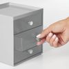 Organizer stapelbare Aufbewahrungsbox mit 3 Schubladen mDesign transparent/grau Bild 4