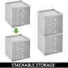 Organizer stapelbare Aufbewahrungsbox mit 3 Schubladen mDesign transparent/grau Bild 5