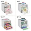 Organizer stapelbare Aufbewahrungsbox mit 3 Schubladen mDesign transparent/grau Bild 3