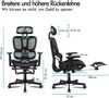 Alfordson Ergonomischer Bürostuhl mit 3D-Armlehne und Fußstütze, Schwarz Bild 2