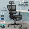 Alfordson Ergonomischer Bürostuhl mit 3D-Armlehne und Fußstütze, Schwarz Bild 3