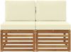 vidaXL 2 Stück Outdoor Mittelsofa Massivholz Akazie Natur 900495 Bild 3