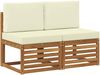 vidaXL 2 Stück Outdoor Mittelsofa Massivholz Akazie Natur 900495 Bild 2