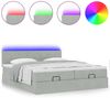 vidaXL Ottoman-Bett mit Matratzen & LEDs Hellgrau 160x200 cm Samt 3312917 Bild 5