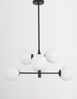 Nova Luce 9100361 IMPERO Pendelleuchte 6-flammig Schwarz Weiss E14 Bild 3