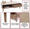 Couchtisch HWC-M39, Wohnzimmertisch Beistelltisch Sofatisch, Schublade Kubu Rattan Holz Melamin, 37x110x59cm Eiche-Optik Bild 2