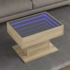 LED-Couchtisch, Sofatisch Sonoma Eiche 70x50x45 cm Holzwerkstoff Bild 2