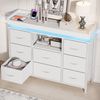 FUROKOY TV-Schrank Kommode mit 8 Schubladen aus Stoff (Fernsehschrank Sideboard Metallgestell, Industrie-Design) für Schlafzimmer Wohnzimmer Flur, 108 x 30 x 82cm Bild 4