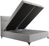 Stylefy Libretto Boxspringbett 180x200 cm Strukturstoff Schwarz Schaum Topper 4 cm Bild 3