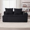 2-Sitzer Sofa B 158 x T 93 x H 61 cm aus Cord in Schwarz mit Seitenfächern und Becherhaltern Bild 4