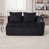 2-Sitzer Sofa B 158 x T 93 x H 61 cm aus Cord in Schwarz mit Seitenfächern und Becherhaltern Bild 3
