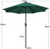 Yaheetech Sonnenschirm ∅ 223/270/294/327 cm, Gartenschirm mit Kurbel, Neigbar, UV Schutz 50+ Bild 3