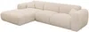 Vente-unique - POGNI Sofa SamtStoff Beige - B 165 cm x H 73 cm x L 280 cm Bild 3