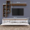 Dmora Fernsehschrank Atax, Ständer für Wohnzimmerfernseher, Niedriges Wohnzimmer-Sideboard, TV-Ständerbasis, 180x35h49 cm, Weiß und Walnuss Bild 3