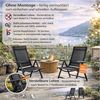 BigDean Klappstuhl Gartenstuhl Hochlehner Set klappbar bis 120kg (Set, 4 St), Vormontiert, 7-Fach verstellbar, Leicht, Platzsparend Bild 2